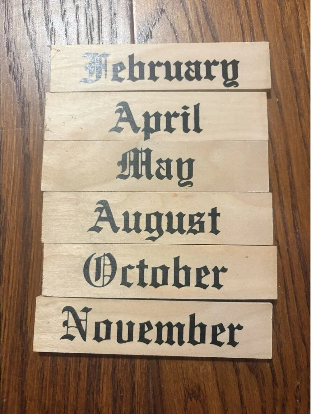 Vtg Wooden Perpetual Calendar Wall Hanging Farmhouse Cottagecore Folk Art